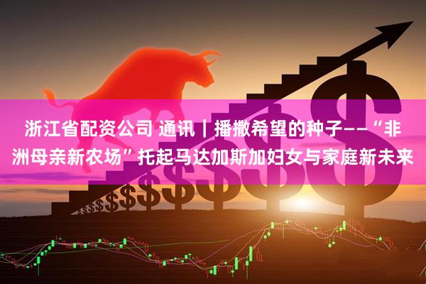 浙江省配资公司 通讯｜播撒希望的种子——“非洲母亲新农场”托起马达加斯加妇女与家庭新未来